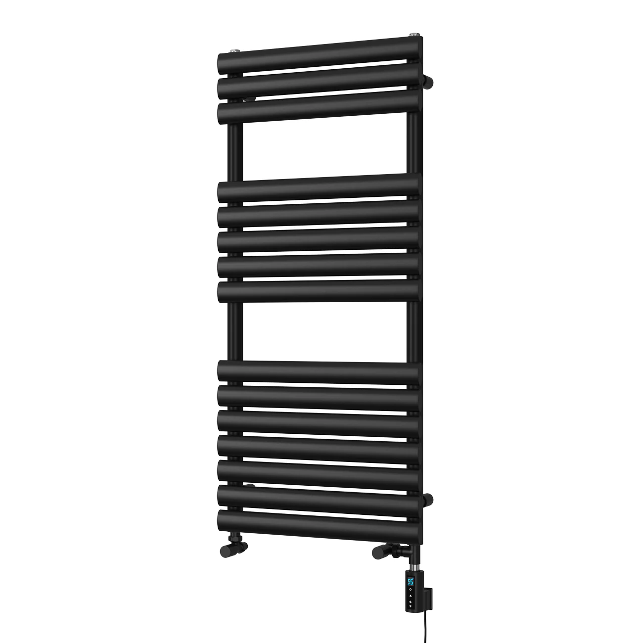 Omeara - Black Dual Fuel Towel Rail H1120mm x W500mm Thermostatic WIFI - Image 2