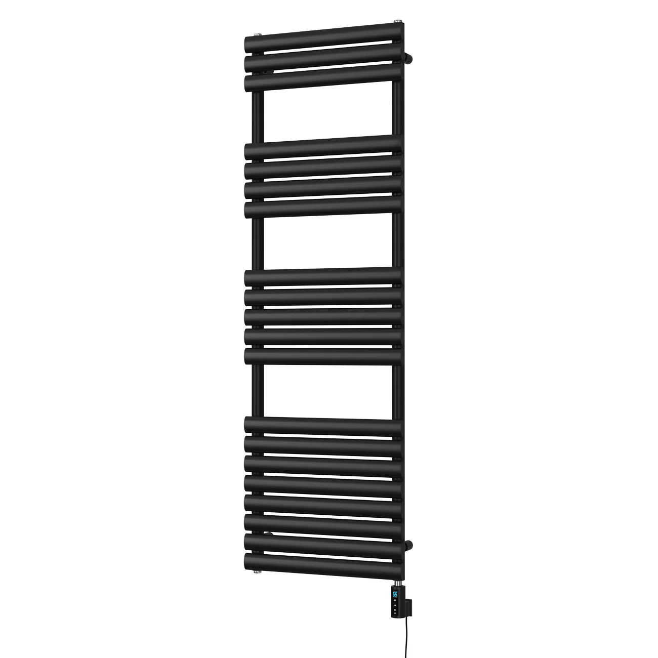 Omeara - Black Electric Towel Rail H1595mm x W500mm 900w Thermostatic WIFI - Image 2