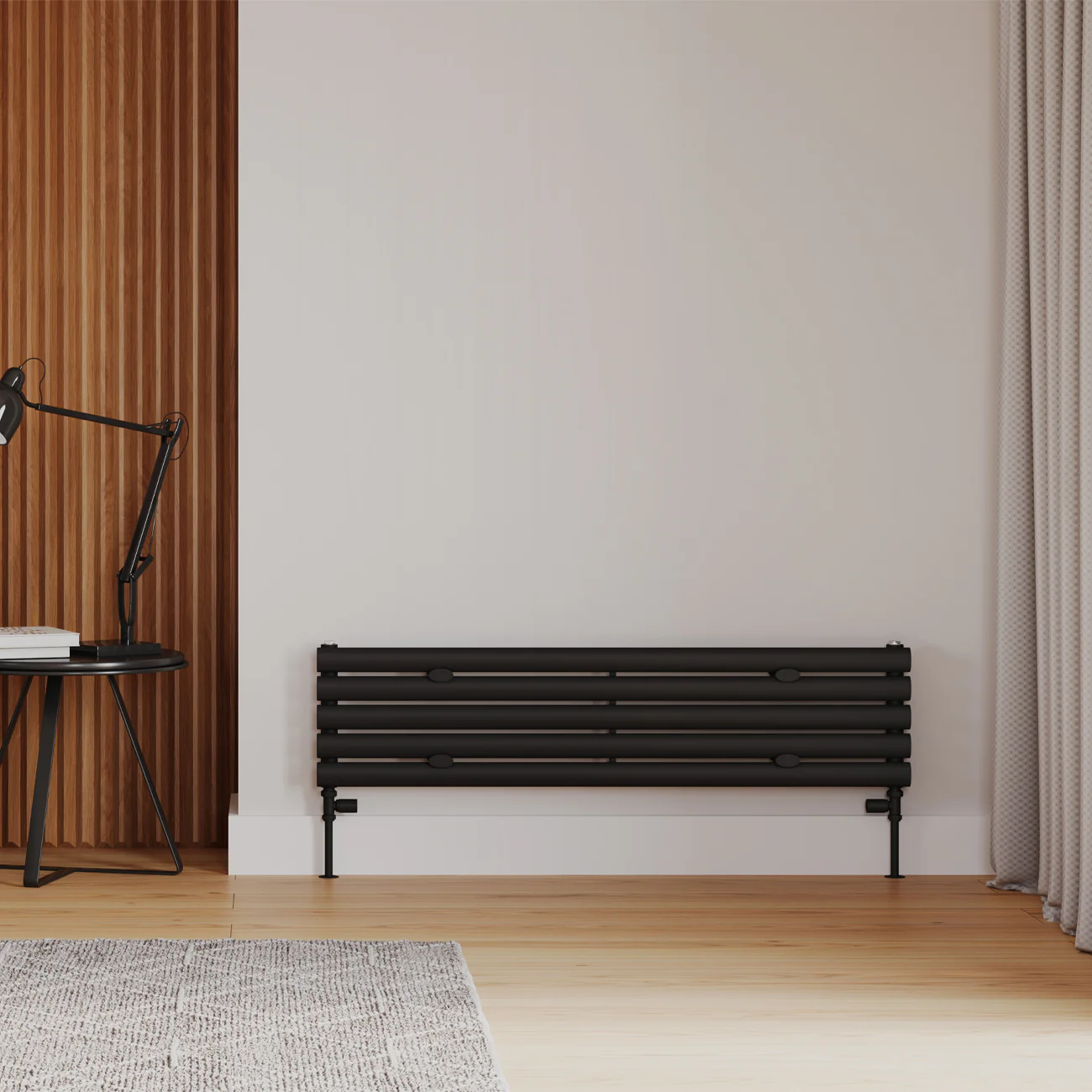 Omeara Axis - Black Horizontal Radiator H290mm x W1200mm Single Panel - Image 2