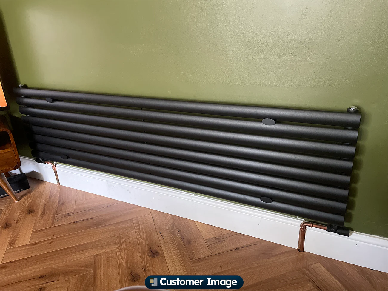 Omeara Axis - Black Horizontal Radiator H464mm x W1800mm Single Panel - Image 4