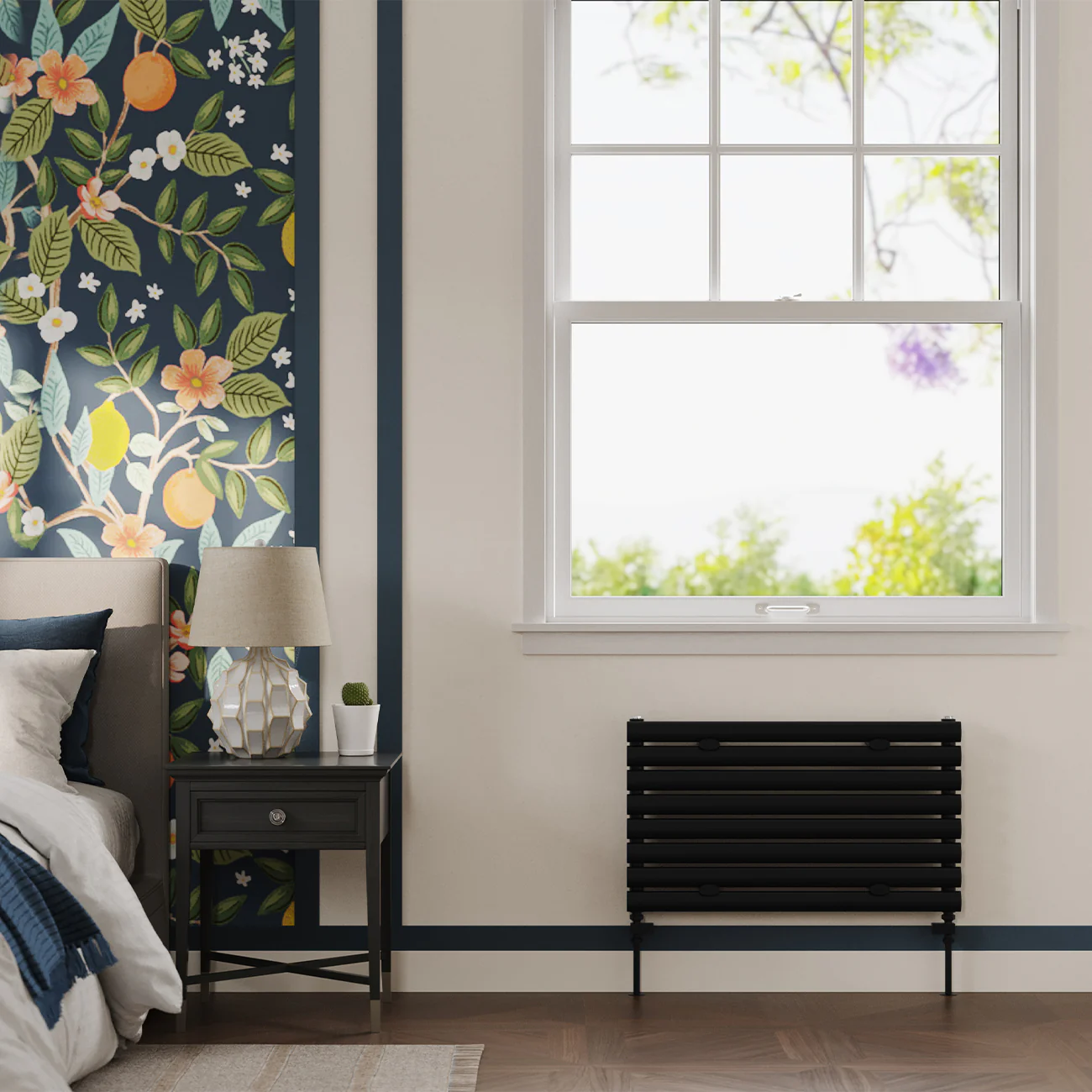 Omeara Axis - Black Horizontal Radiator H464mm x W800mm Single Panel - Image 2