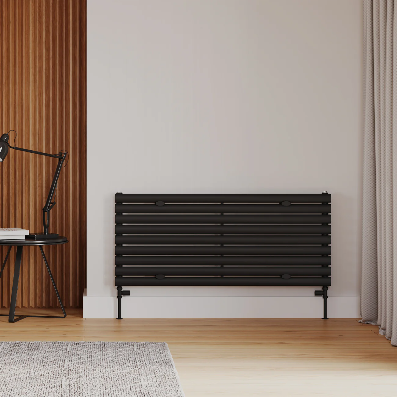 Omeara Axis - Black Horizontal Radiator H522mm x W1200mm Single Panel - Image 2