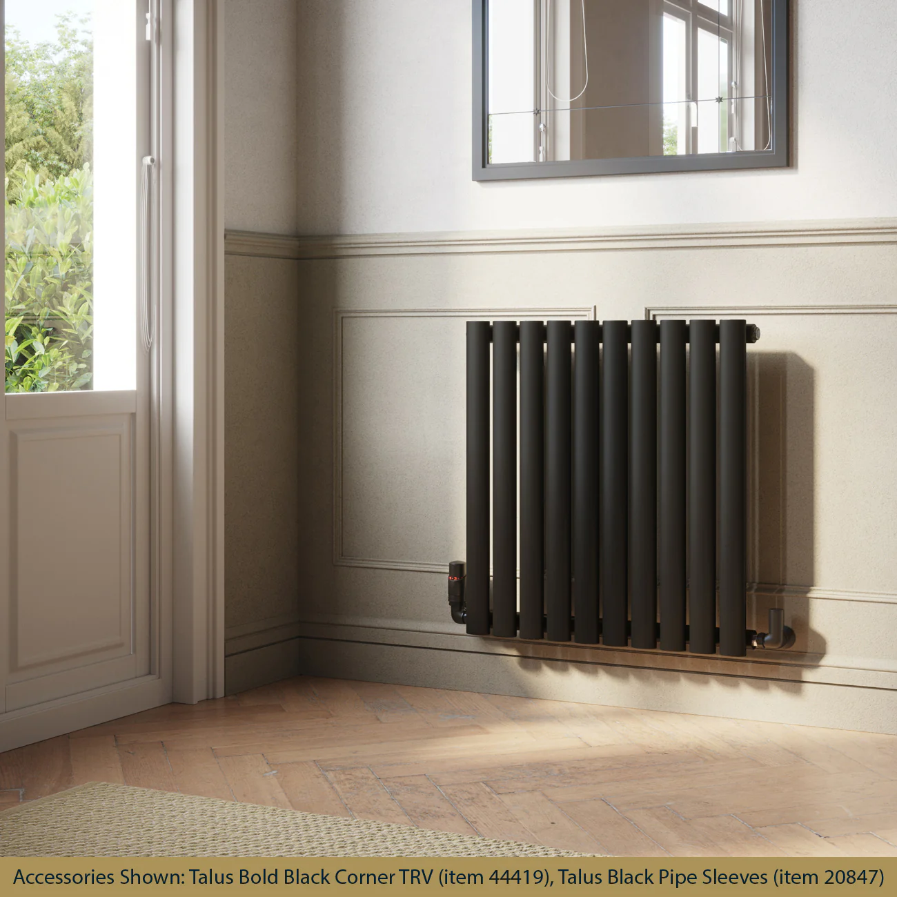 Omeara - Black Horizontal Radiator H600mm x W580mm Single Panel - Image 2