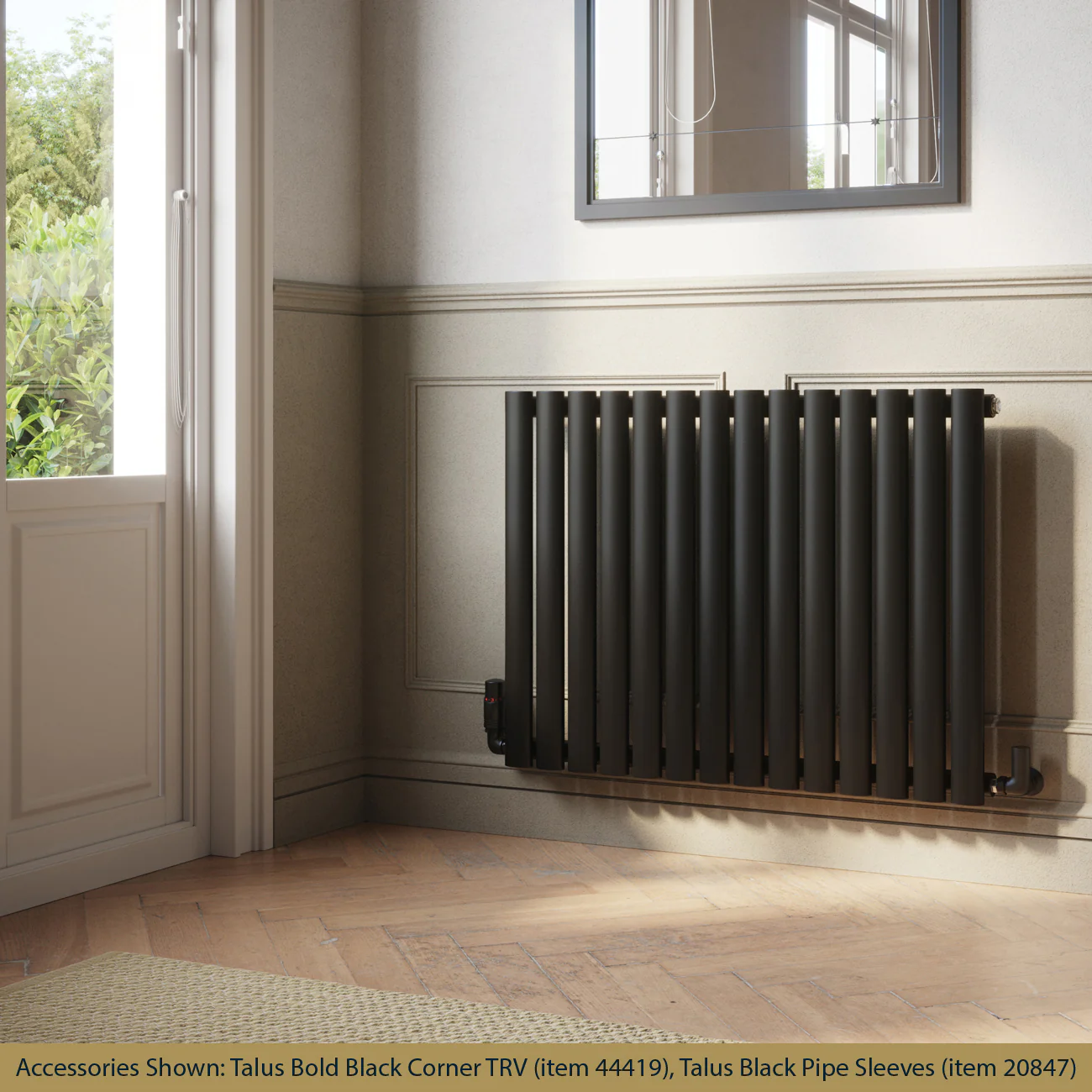 Omeara - Black Horizontal Radiator H600mm x W812mm Single Panel - Image 2