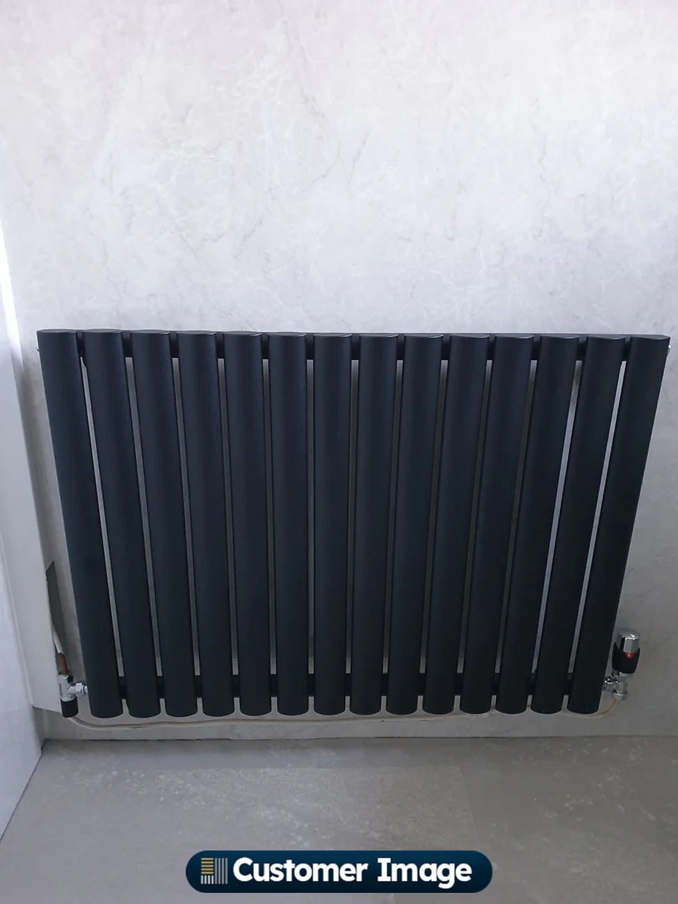 Omeara - Black Horizontal Radiator H600mm x W812mm Single Panel - Image 4