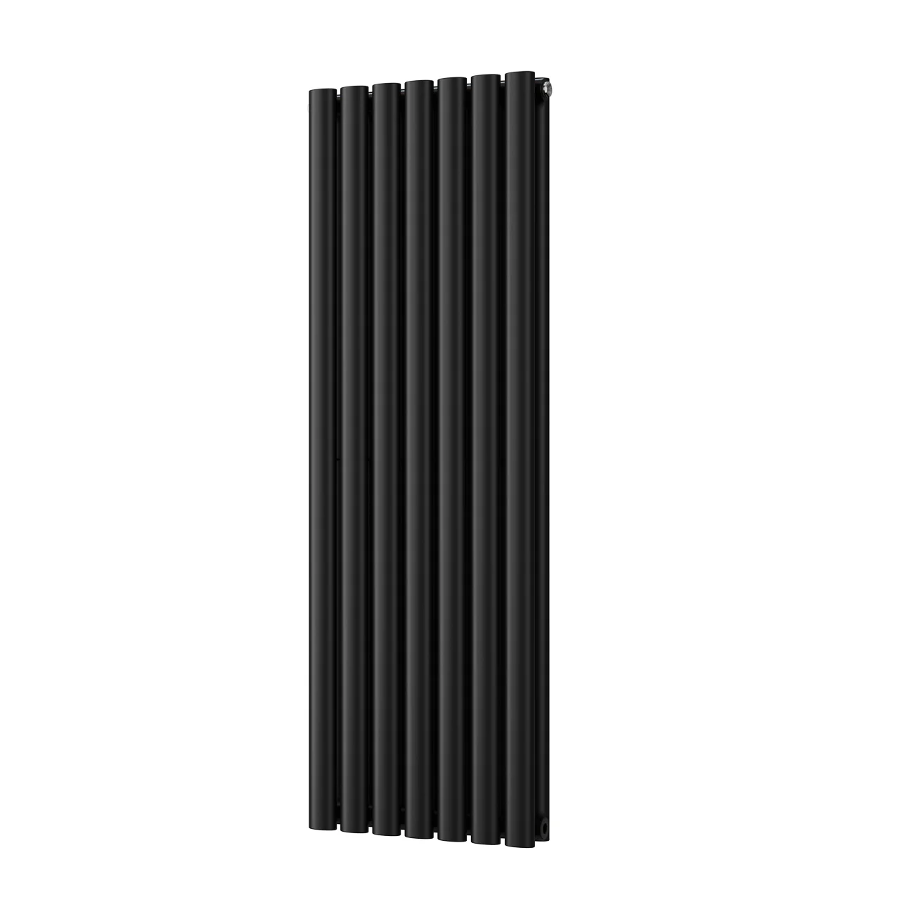Omeara - Black Vertical Radiator H1200mm x W406mm Double Panel