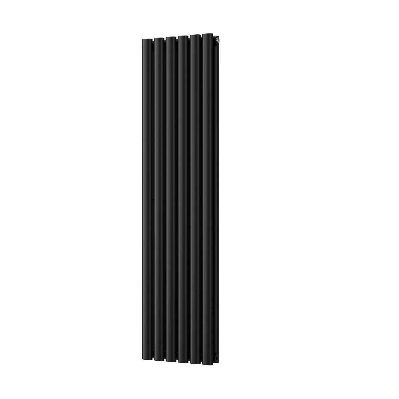 Omeara - Black Vertical Radiator H1400mm x W348mm Double Panel