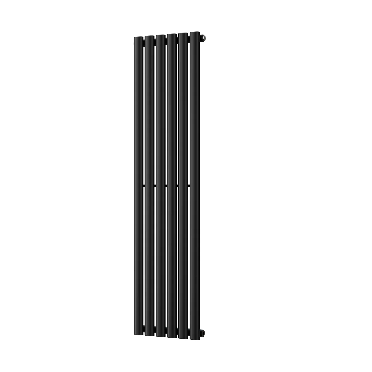 Omeara - Black Vertical Radiator H1400mm x W348mm Single Panel