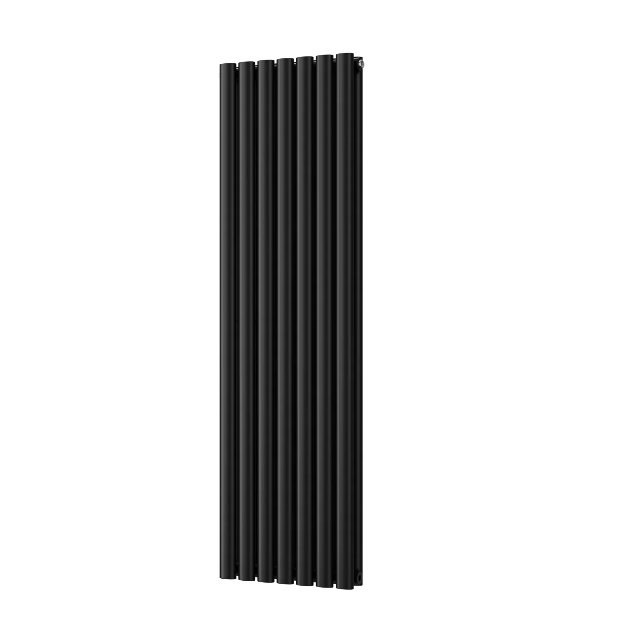 Omeara - Black Vertical Radiator H1400mm x W406mm Double Panel