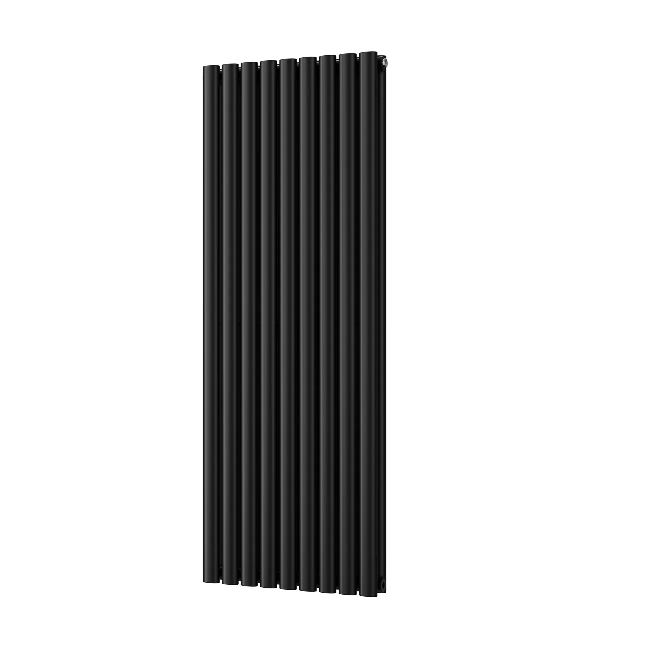 Omeara - Black Vertical Radiator H1400mm x W522mm Double Panel