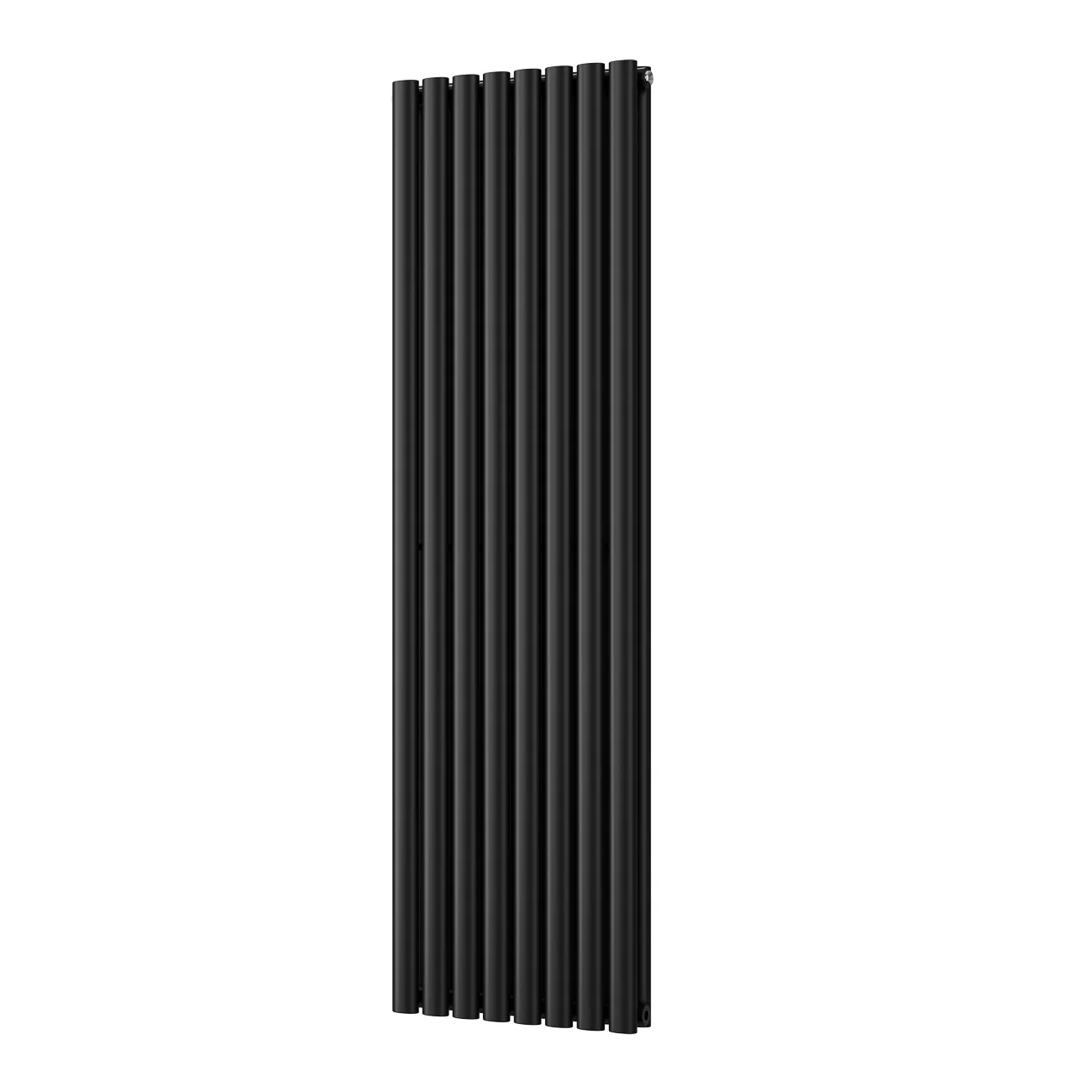 Omeara - Black Vertical Radiator H1600mm x W464mm Double Panel