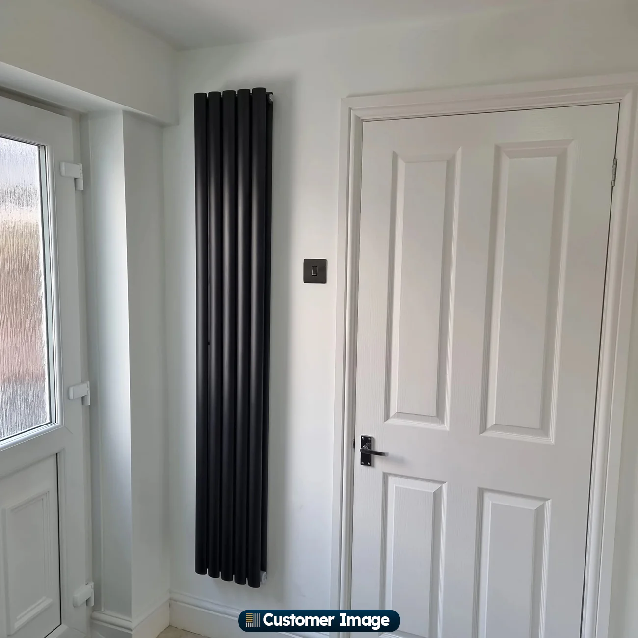 Omeara - Black Vertical Radiator H1800mm x W290mm Double Panel - Image 4