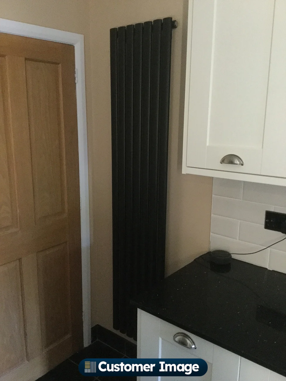 Omeara - Black Vertical Radiator H1800mm x W406mm Single Panel - Image 4