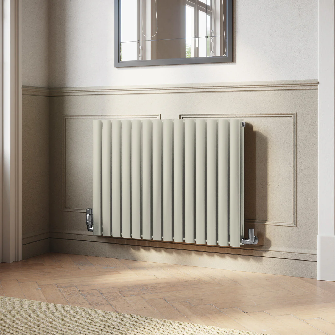 Omeara - Pebble Grey Horizontal Radiator H600mm x W812mm Double Panel - Image 2