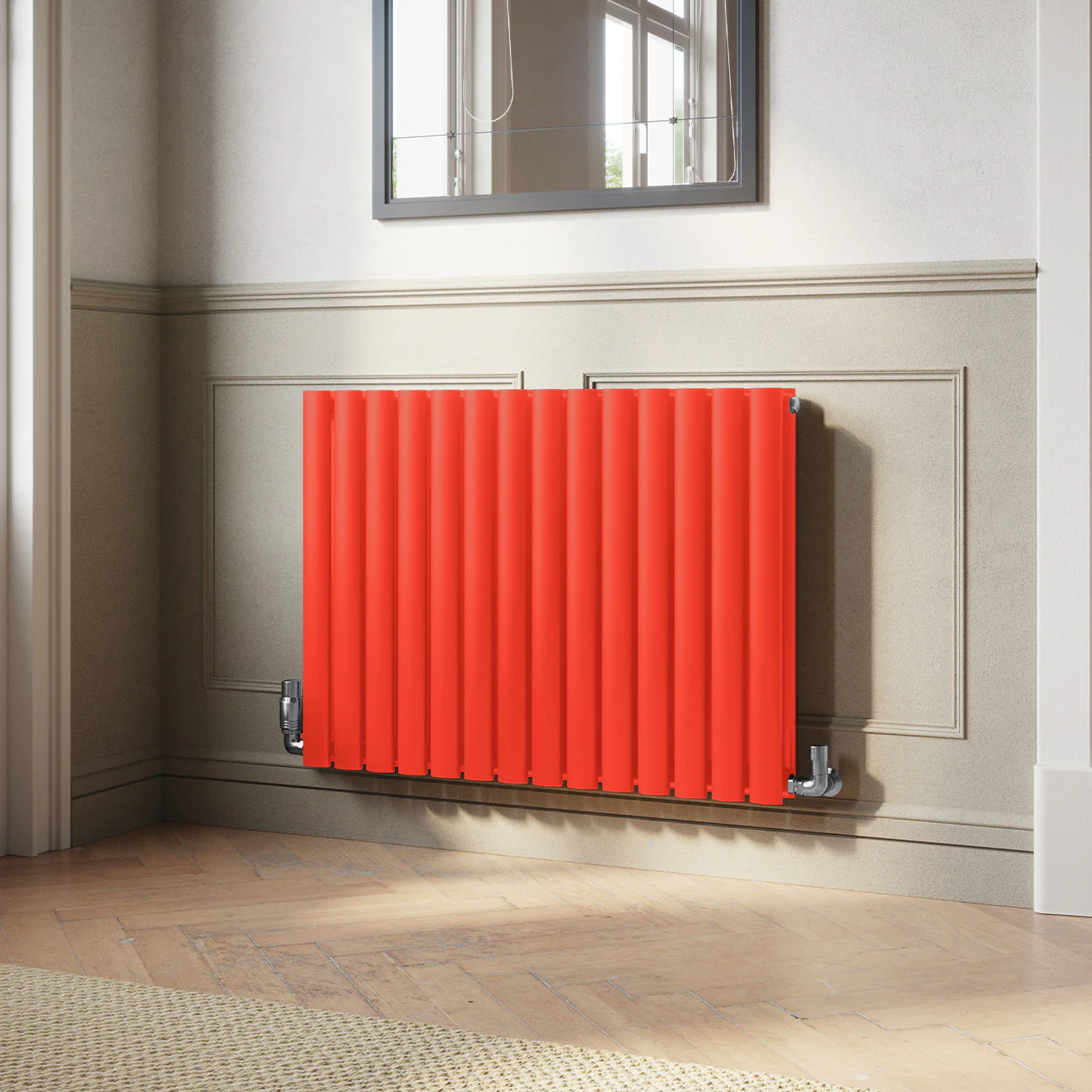 Omeara - Signature Latent Bright Red Horizontal Radiator H600mm x W812mm Double Panel - Image 2