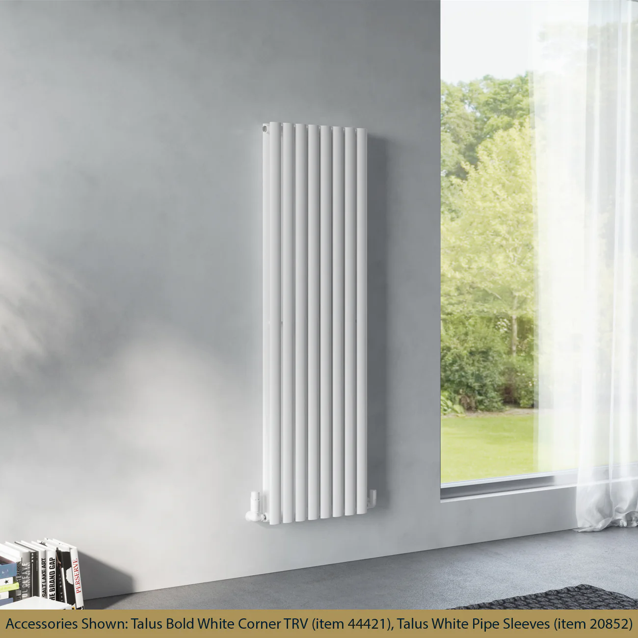 Omeara - White Designer Radiator H1600mm x W464mm Double Panel - Feet Included - Image 2