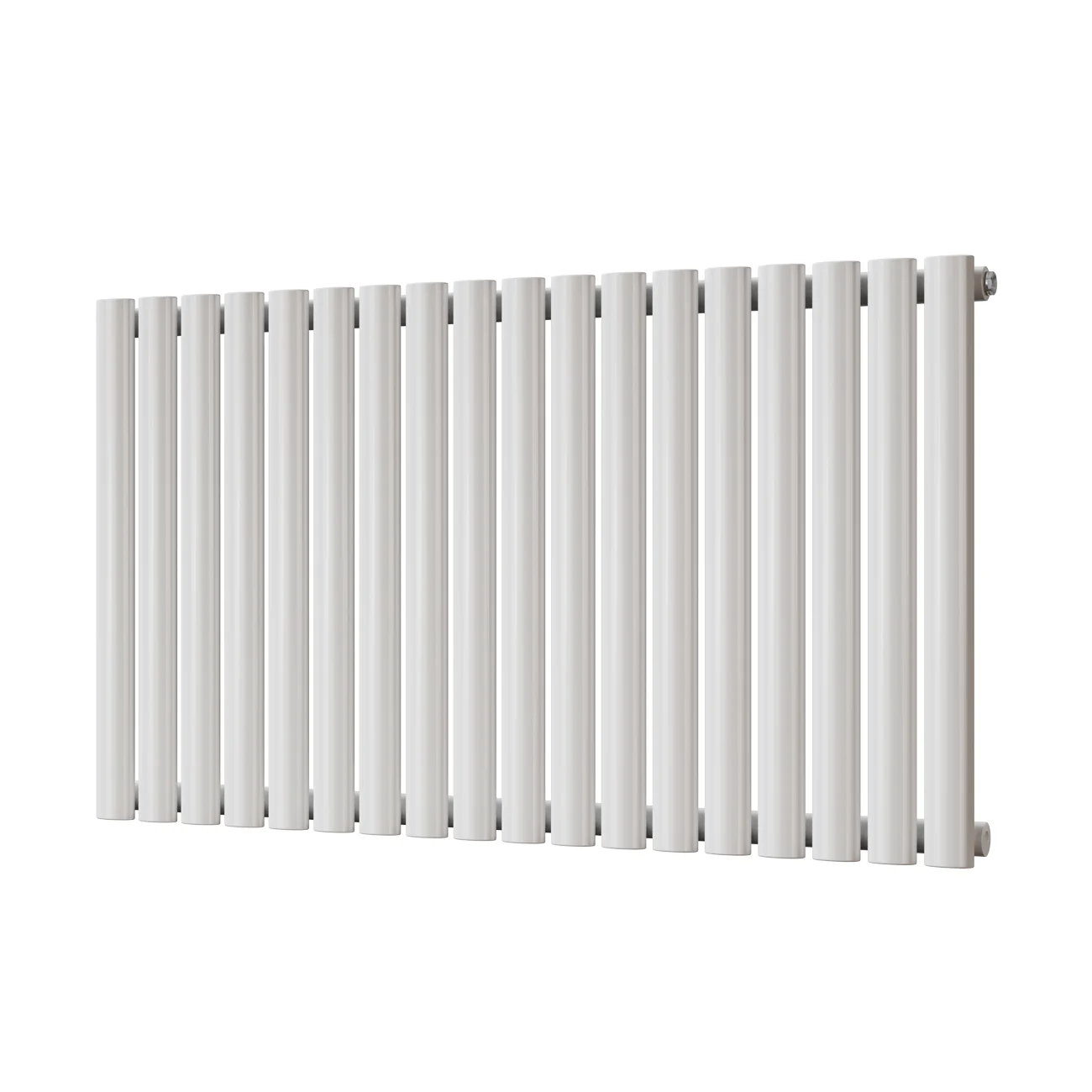 Omeara - White Designer Radiator H600mm x W1044mm Single Panel - Feet Included