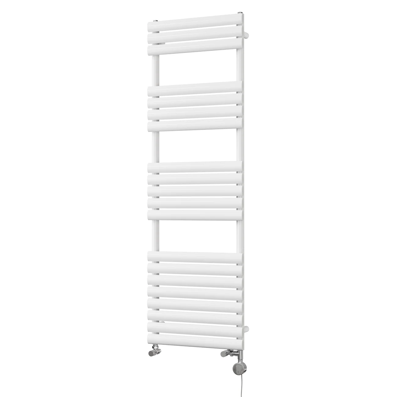 Omeara - White Dual Fuel Towel Rail H1595mm x W500mm Thermostatic - Image 2