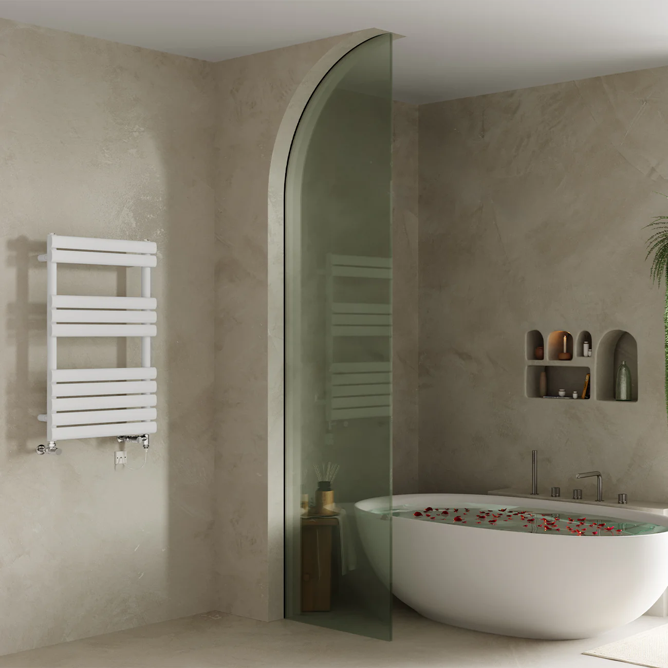 Omeara - White Dual Fuel Towel Rail H825mm x W500mm Standard - Image 3