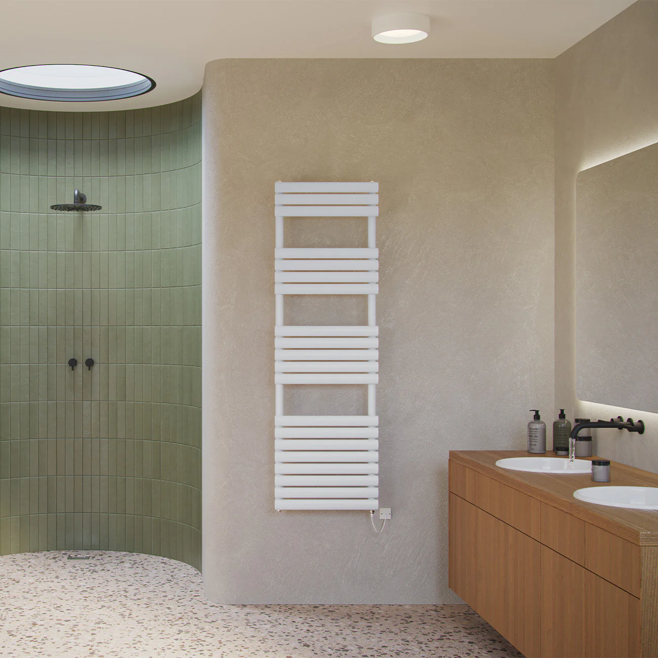 Omeara - White Electric Towel Rail H1595mm x W500mm 600w Standard - Image 3