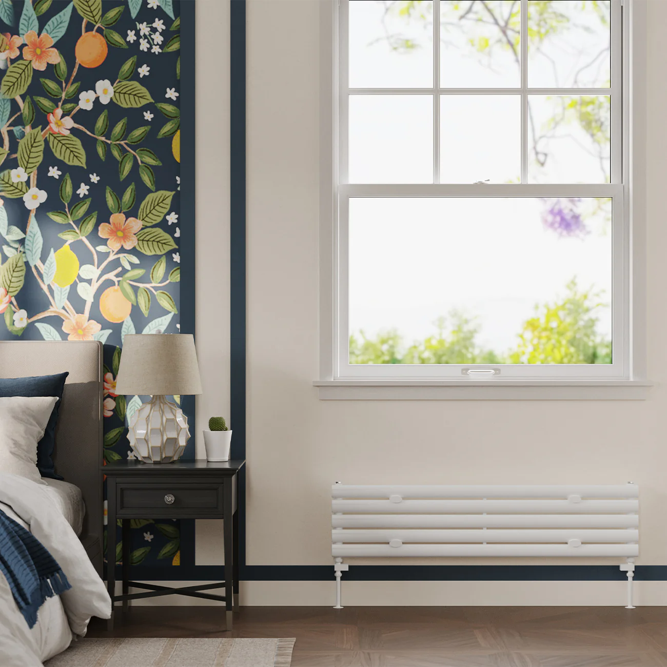 Omeara Axis - White Horizontal Radiator H290mm x W1200mm Single Panel - Image 2