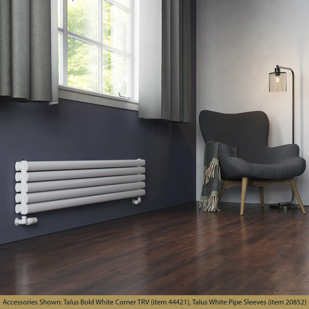 Omeara Axis - White Horizontal Radiator H290mm x W1600mm Double Panel - Image 2