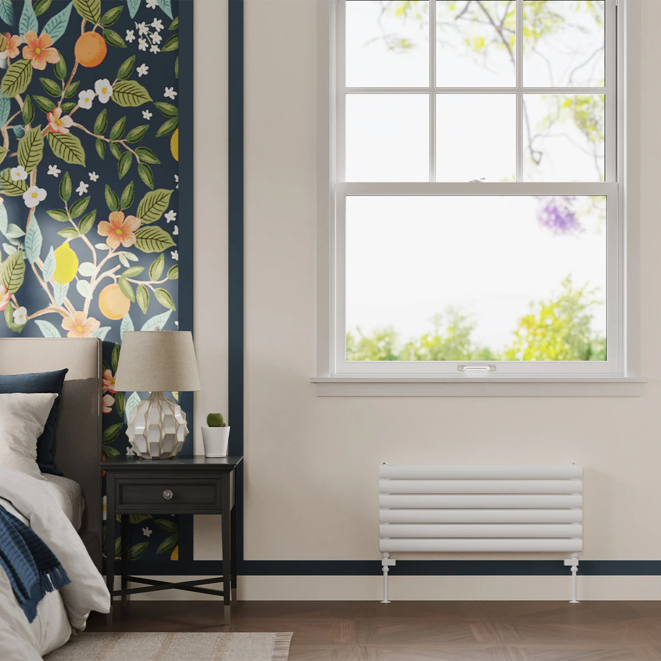 Omeara Axis - White Horizontal Radiator H348mm x W800mm Double Panel - Image 2
