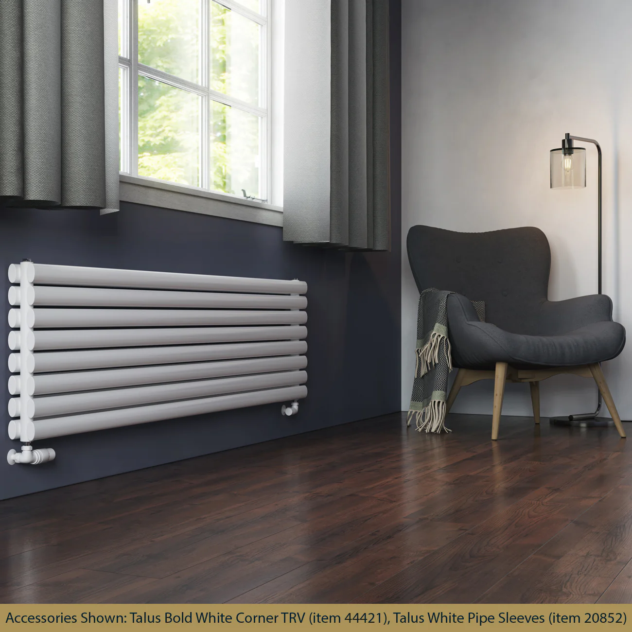 Omeara Axis - White Horizontal Radiator H464mm x W1800mm Double Panel - Image 2