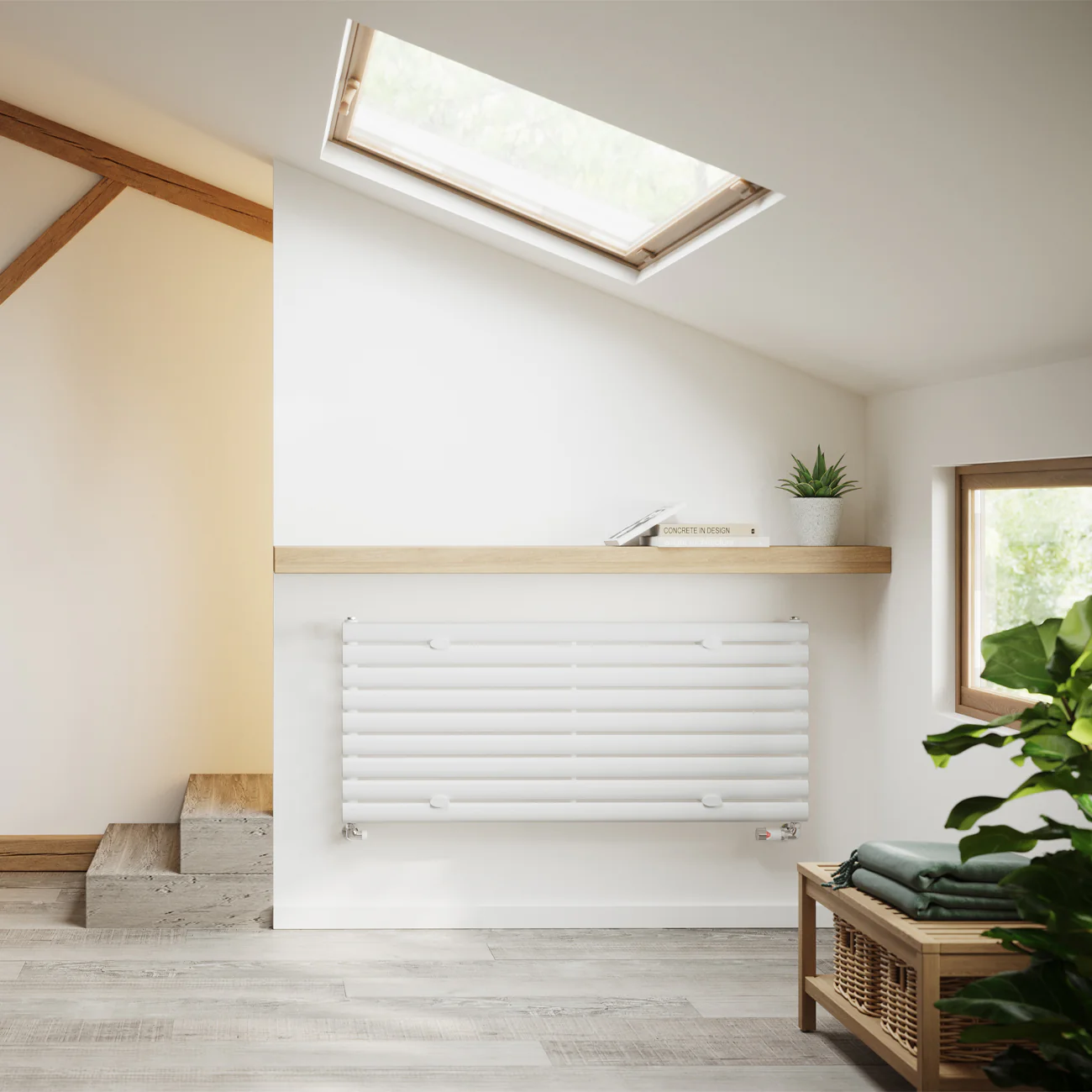 Omeara Axis - White Horizontal Radiator H522mm x W1200mm Single Panel - Image 2
