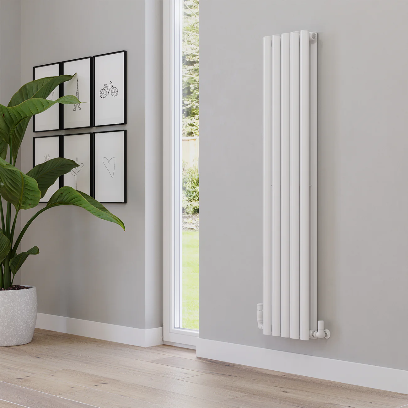 Omeara - White Vertical Radiator H1400mm x W290mm Double Panel - Image 2