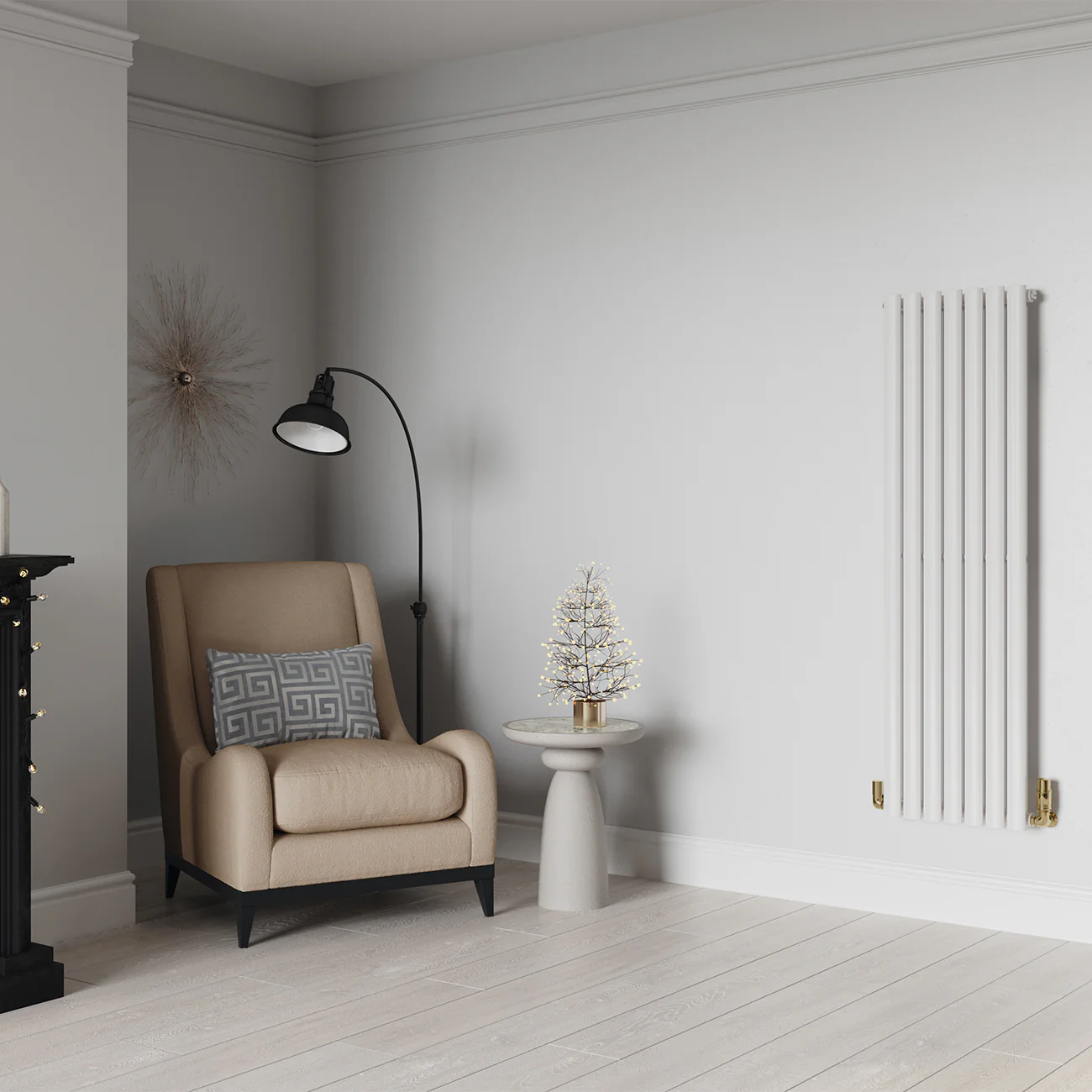 Omeara - White Vertical Radiator H1400mm x W406mm Single Panel - Image 2