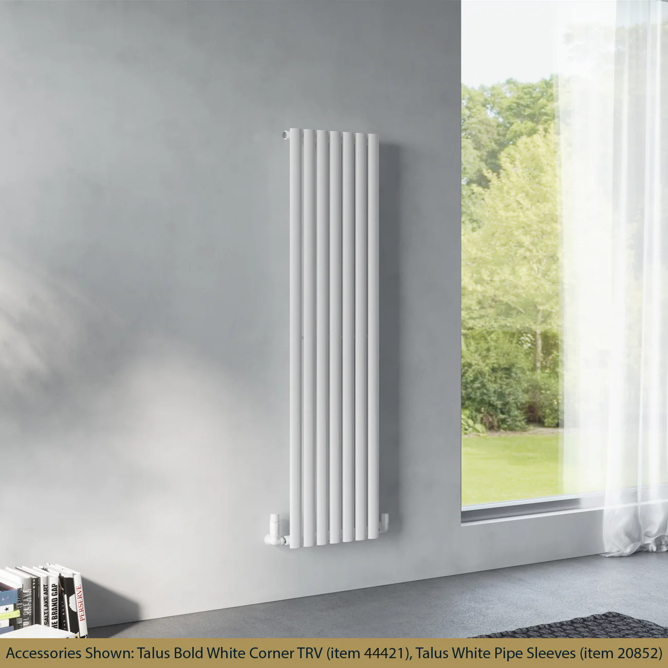 Omeara - White Vertical Radiator H1600mm x W406mm Single Panel - Image 2