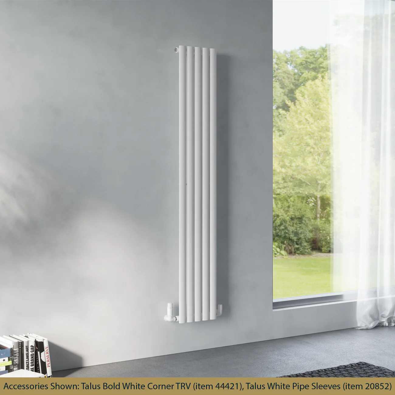 Omeara - White Vertical Radiator H1800mm x W290mm Single Panel - Image 2