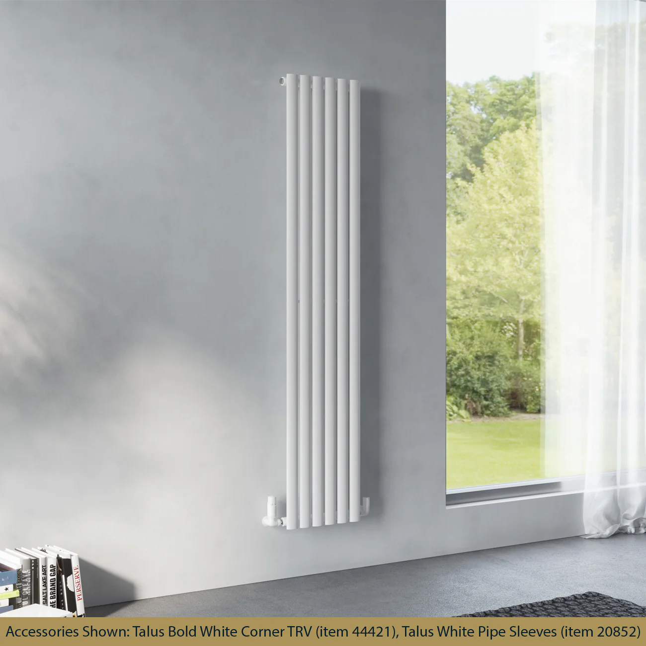 Omeara - White Vertical Radiator H1800mm x W348mm Single Panel - Image 2