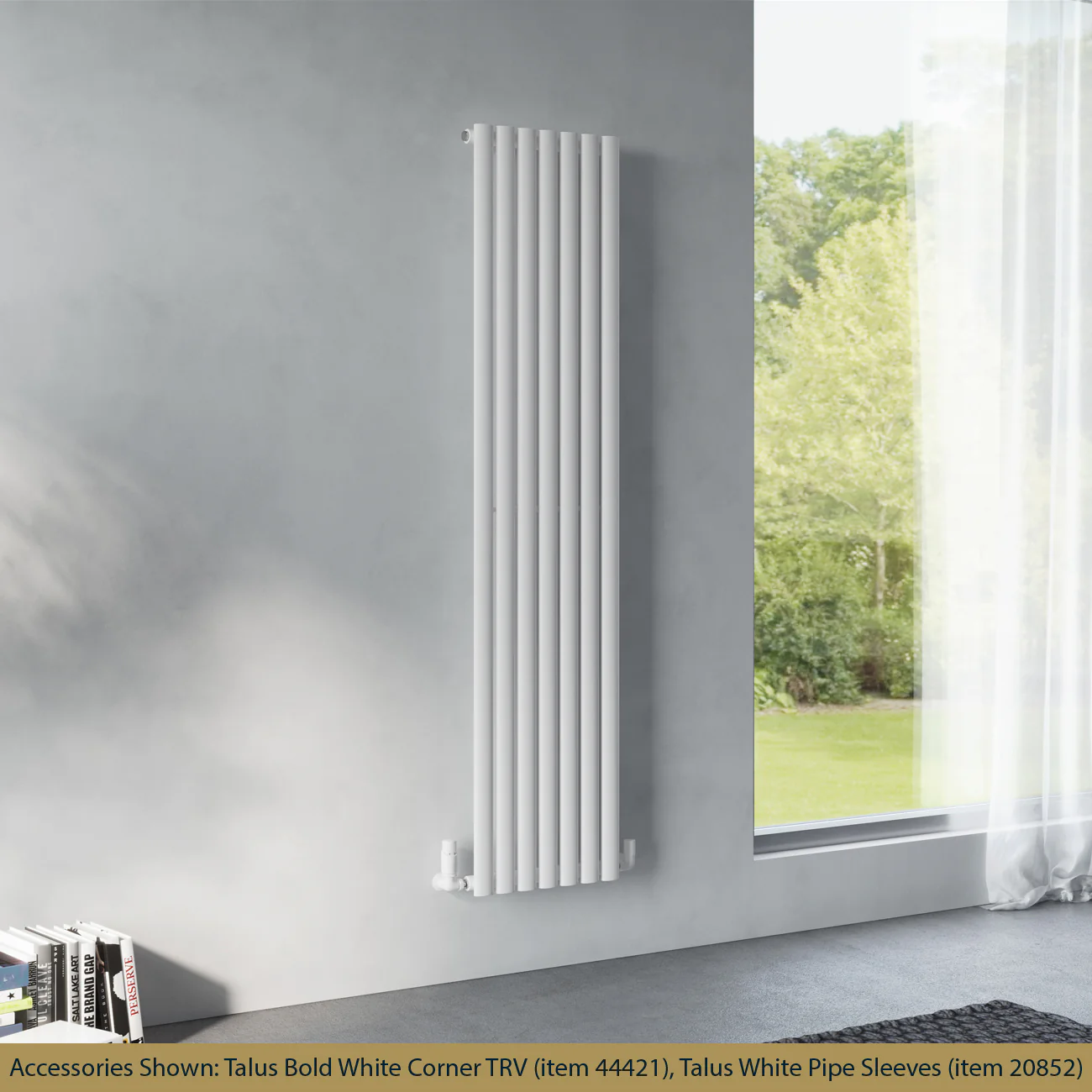 Omeara - White Vertical Radiator H1800mm x W406mm Single Panel - Image 2