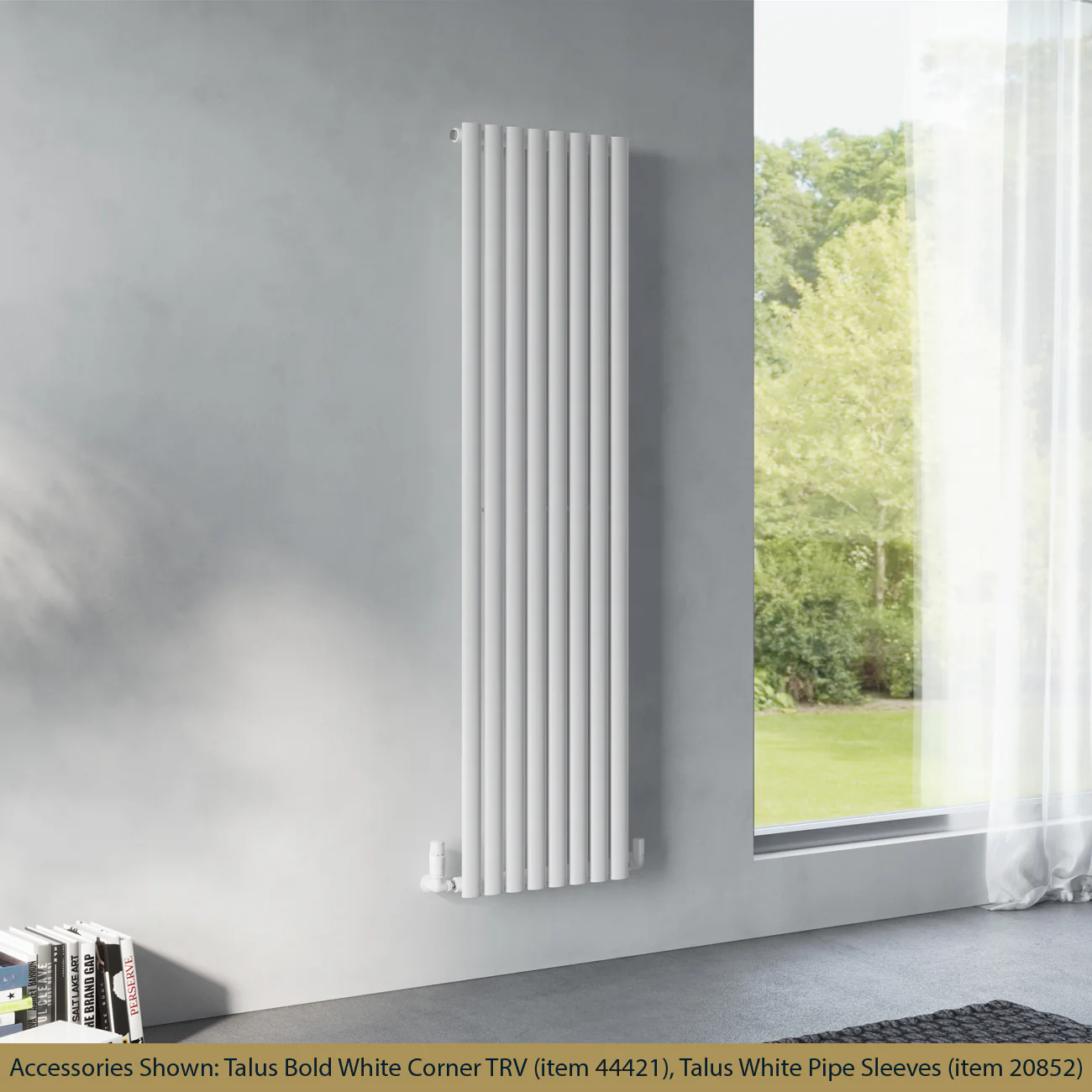 Omeara - White Vertical Radiator H1800mm x W464mm Single Panel - Image 2