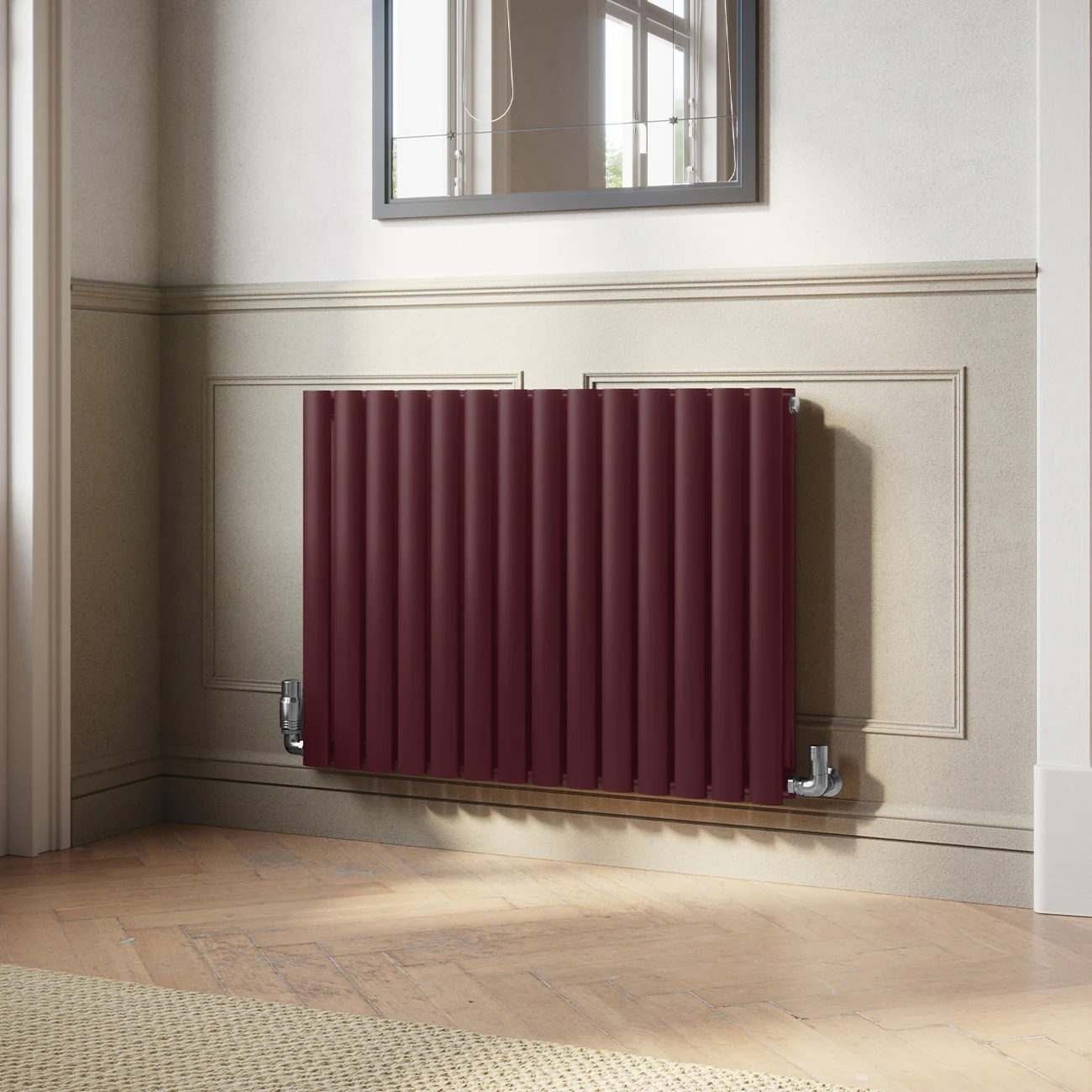 Omeara - Wine Red Horizontal Radiator H600mm x W812mm Double Panel - Image 2