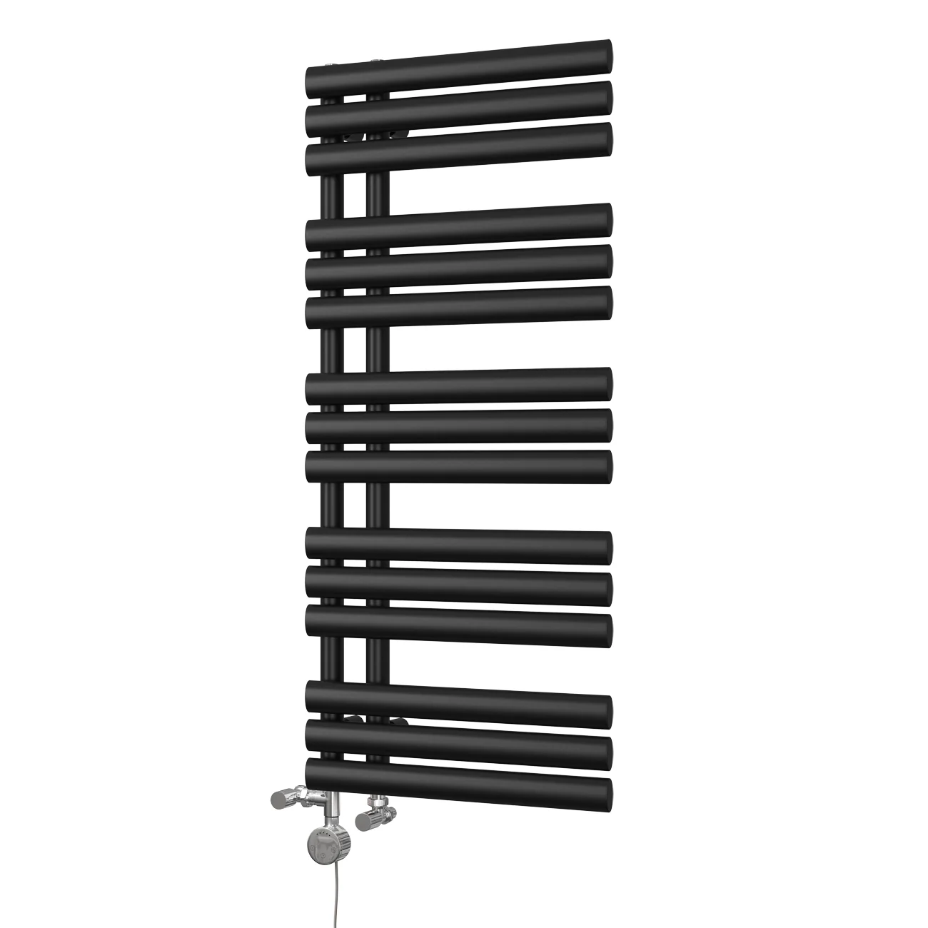 Percival - Black Dual Fuel Towel Rail H1120mm x W500mm Thermostatic - Image 2