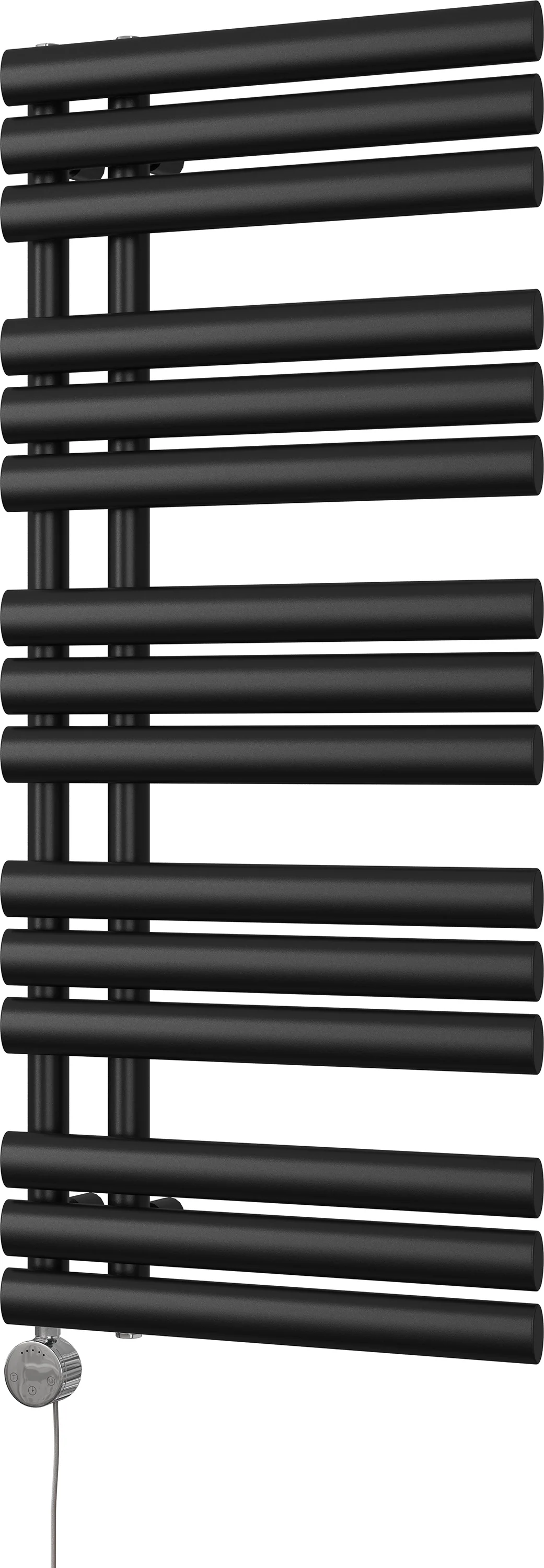Percival - Black Electric Towel Rail H1120mm x W500mm 500w Thermostatic