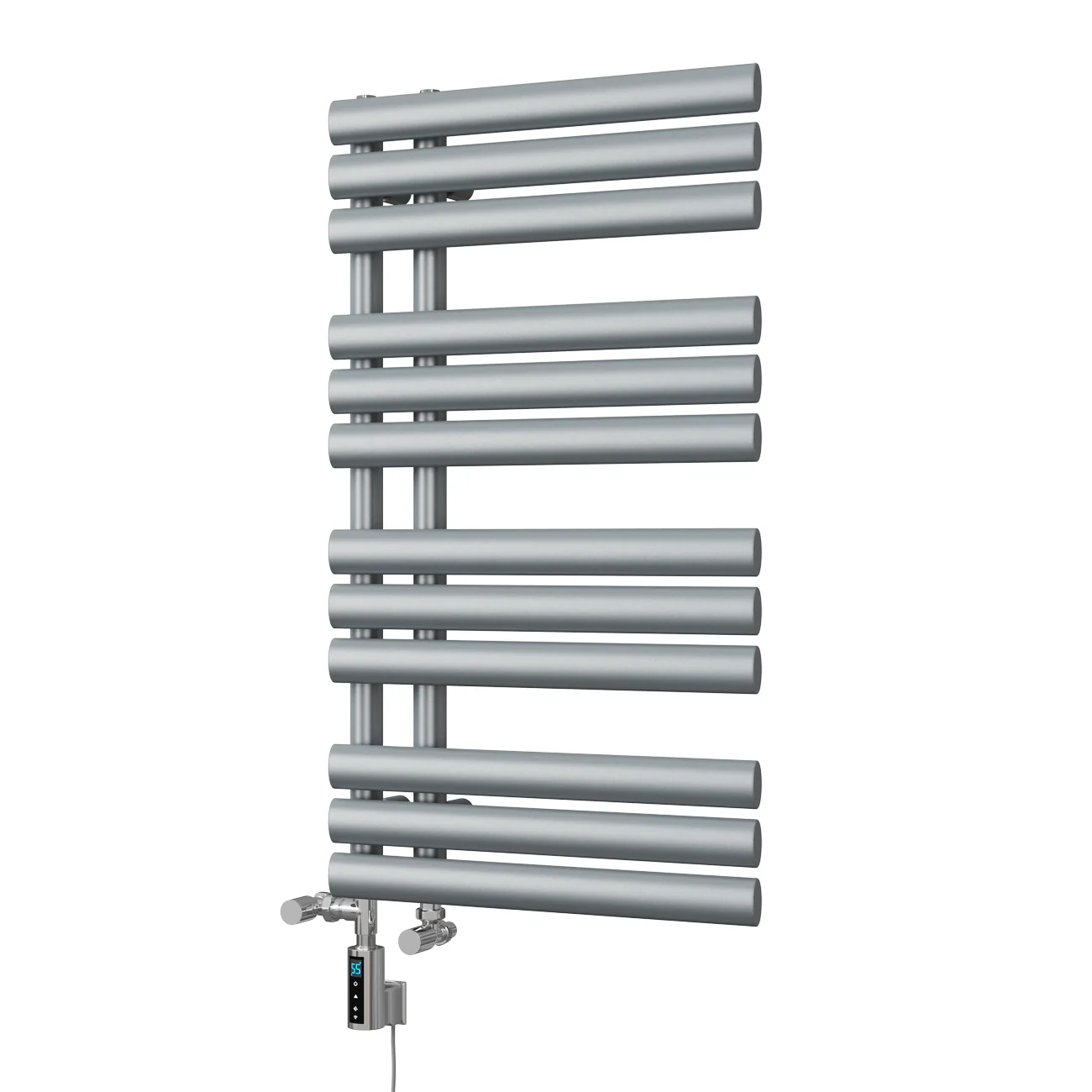 Percival - Silver Dual Fuel Towel Rail H884mm x W500mm Thermostatic WIFI - Image 2