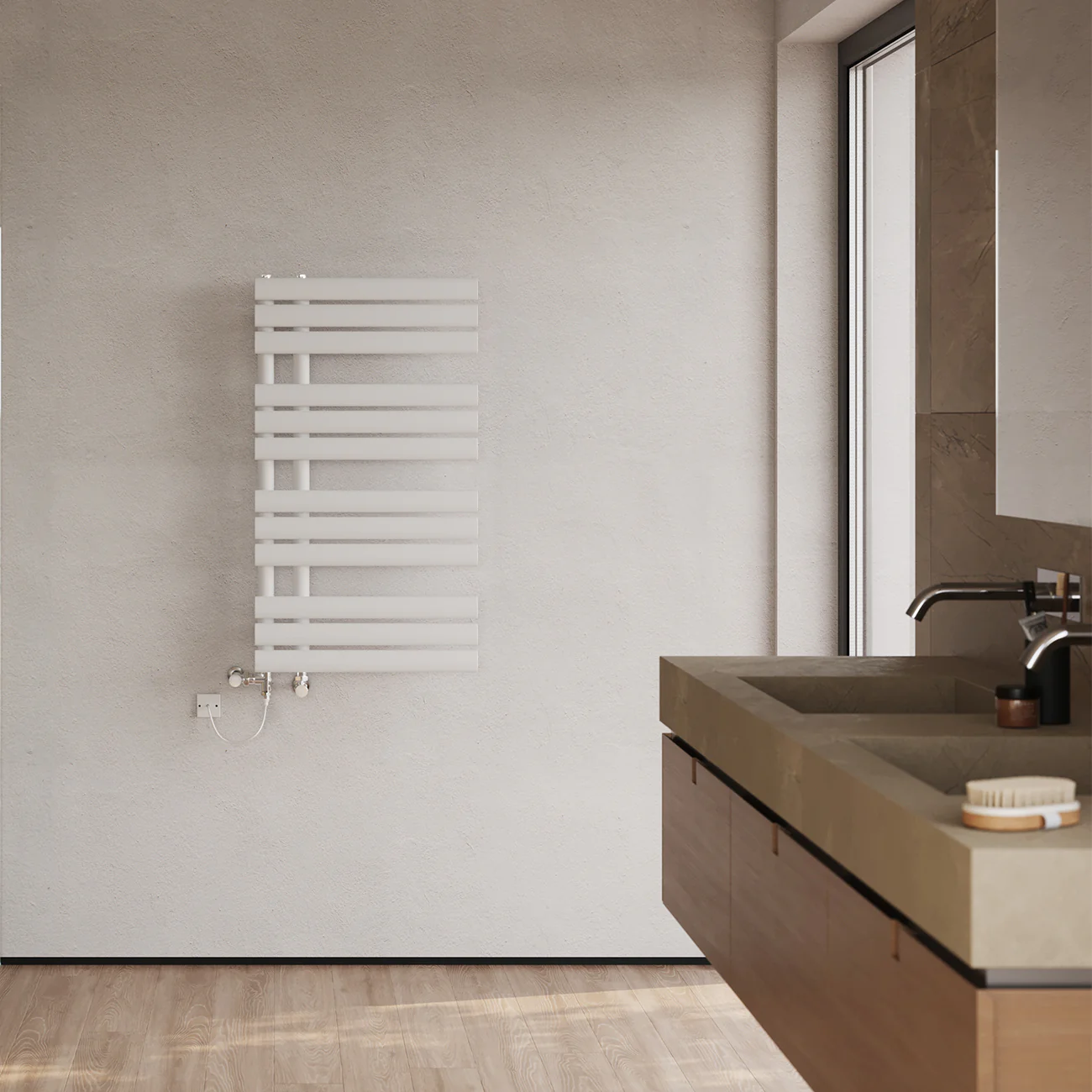 Percival - White Dual Fuel Towel Rail H884mm x W500mm Standard - Image 3