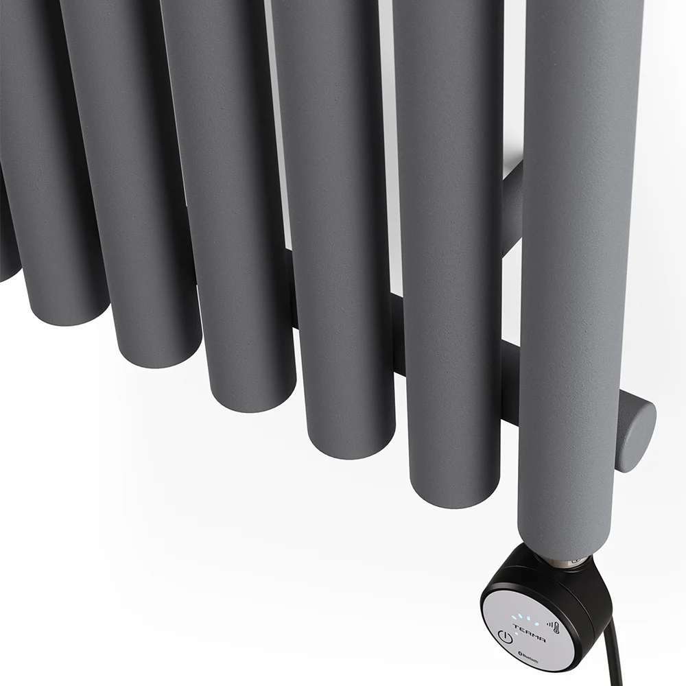 Rolo-Room - Modern Grey Vertical Electric Radiator H1800mm x W480mm 1000w Thermostatic - Image 4
