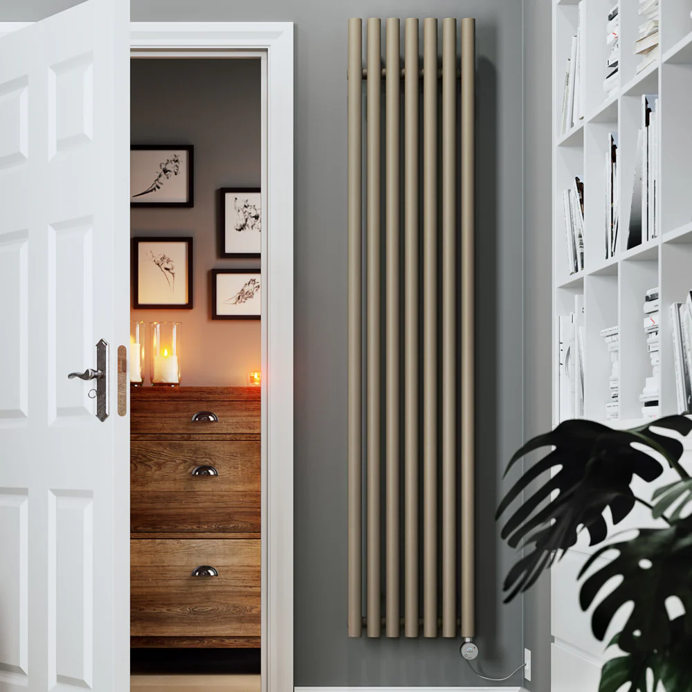Rolo-Room - Quartz Mocha Vertical Electric Radiator H1800mm x W370mm 800w Thermostatic - Image 2