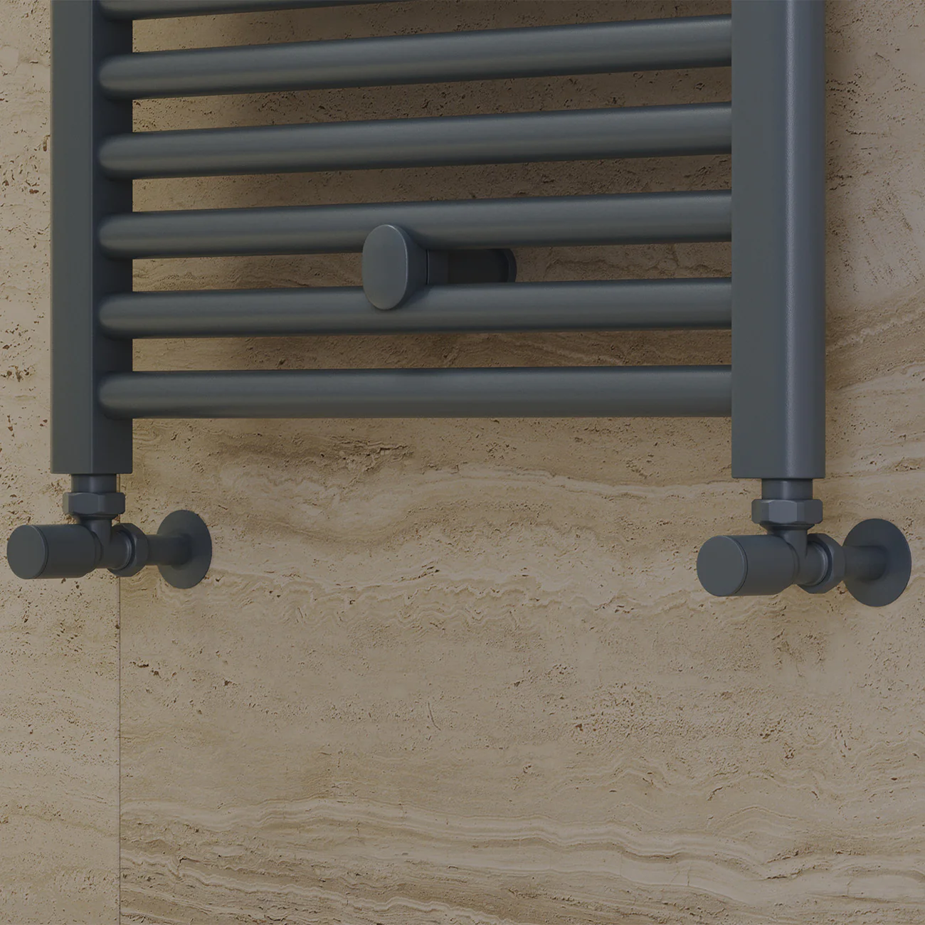 Round - Anthracite Radiator Valves Angled 8mm - Image 2