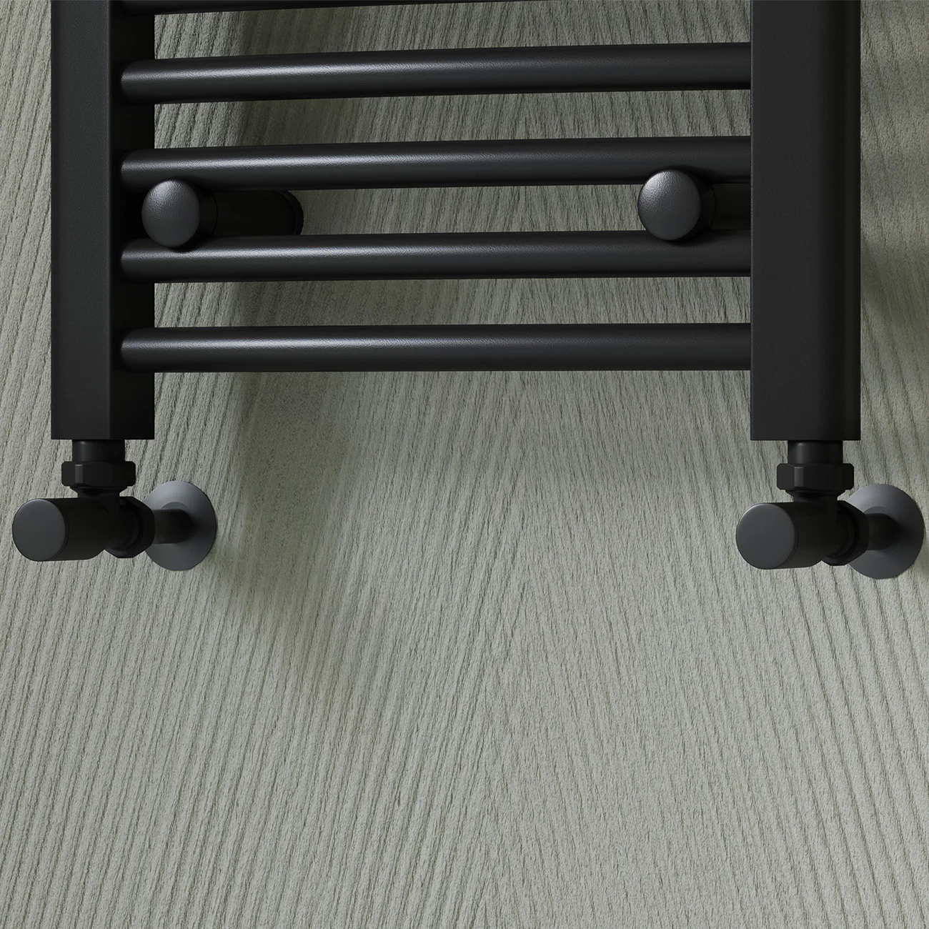 Round - Black Radiator Valves Angled 15mm - Image 2