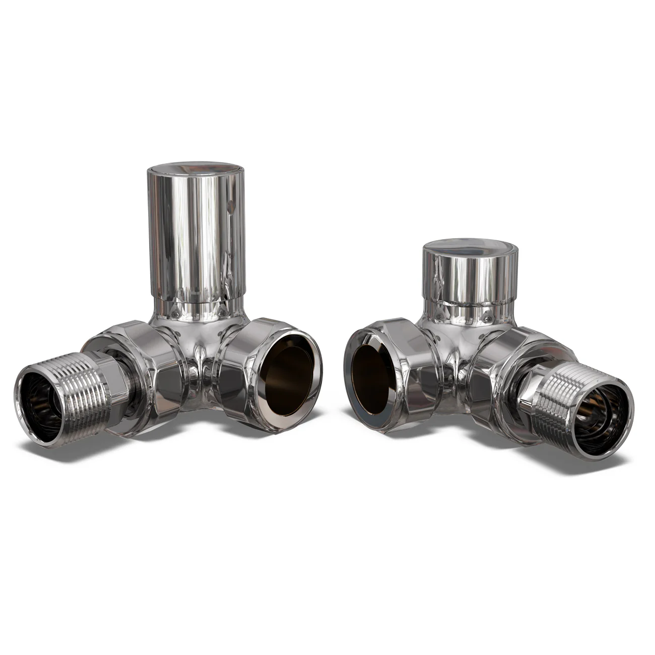 Round - Chrome Radiator Valve Corner Polished 15mm - Image 4