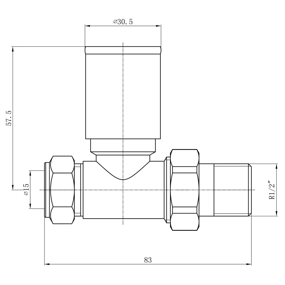 Round - White Radiator Valves Straight 10mm - Image 3