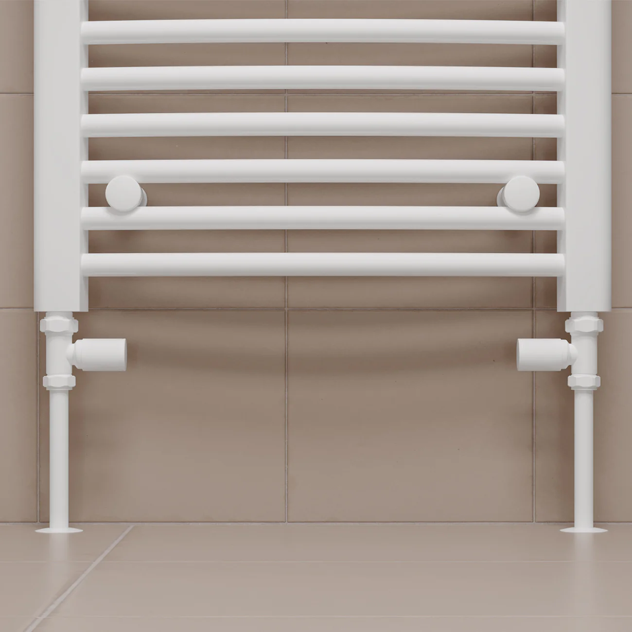 Round - White Radiator Valves Straight 15mm - Image 2