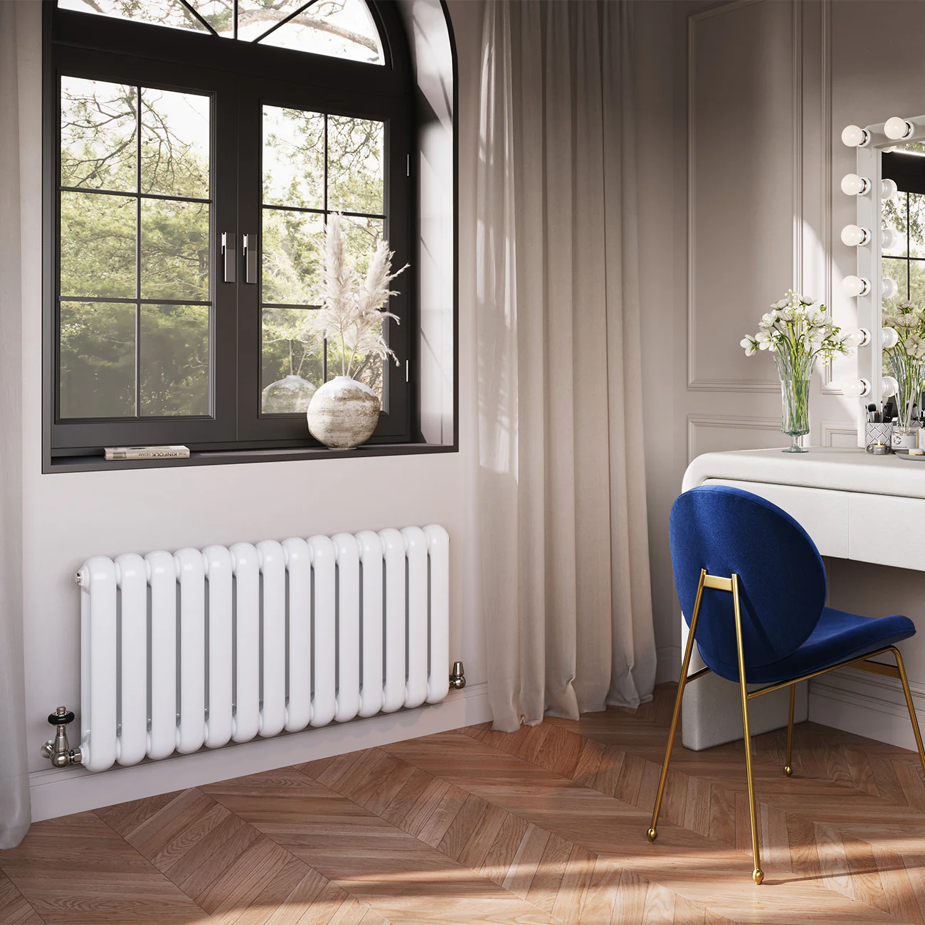 Sherwood - White Round Top Column Radiator H500mm x W993mm 2 Column - Image 2
