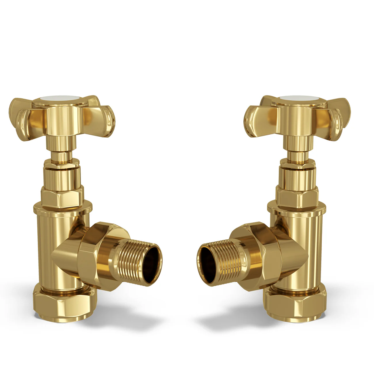 Signature Traditional - Polished Brass Radiator Valve Angled 10mm